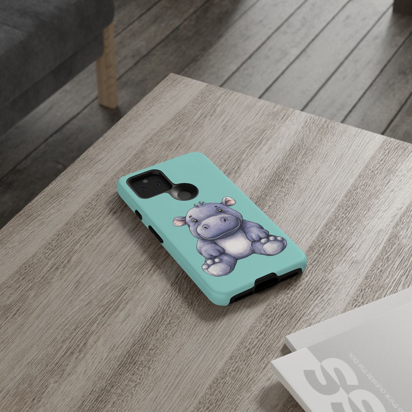 Cute Hippo Phone Case, Tough Phone Cover, Fun Animal Case, Gift for Kids, Cute Decor, Birthday Present