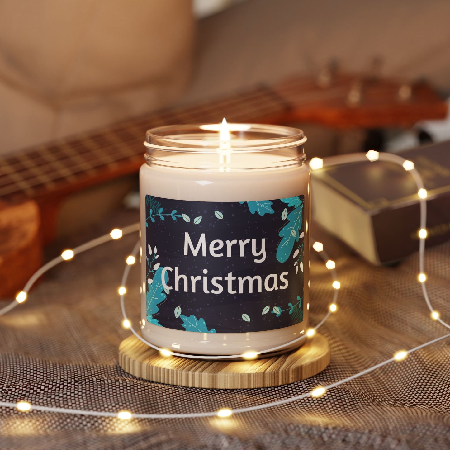 Christmas Scented Soy Candle — 9oz "Merry Christmas" Holiday Jar