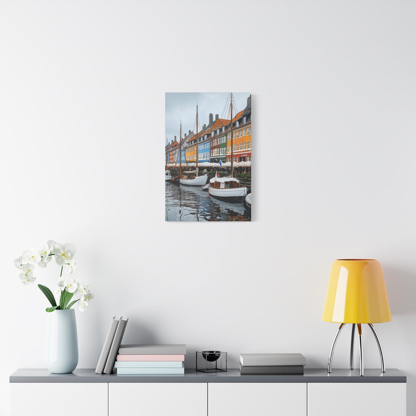 Coastal Canvas Print, Vibrant Harbor Art, Nautical Home Decor, Gift for Sailors, Maritime Wall Art
