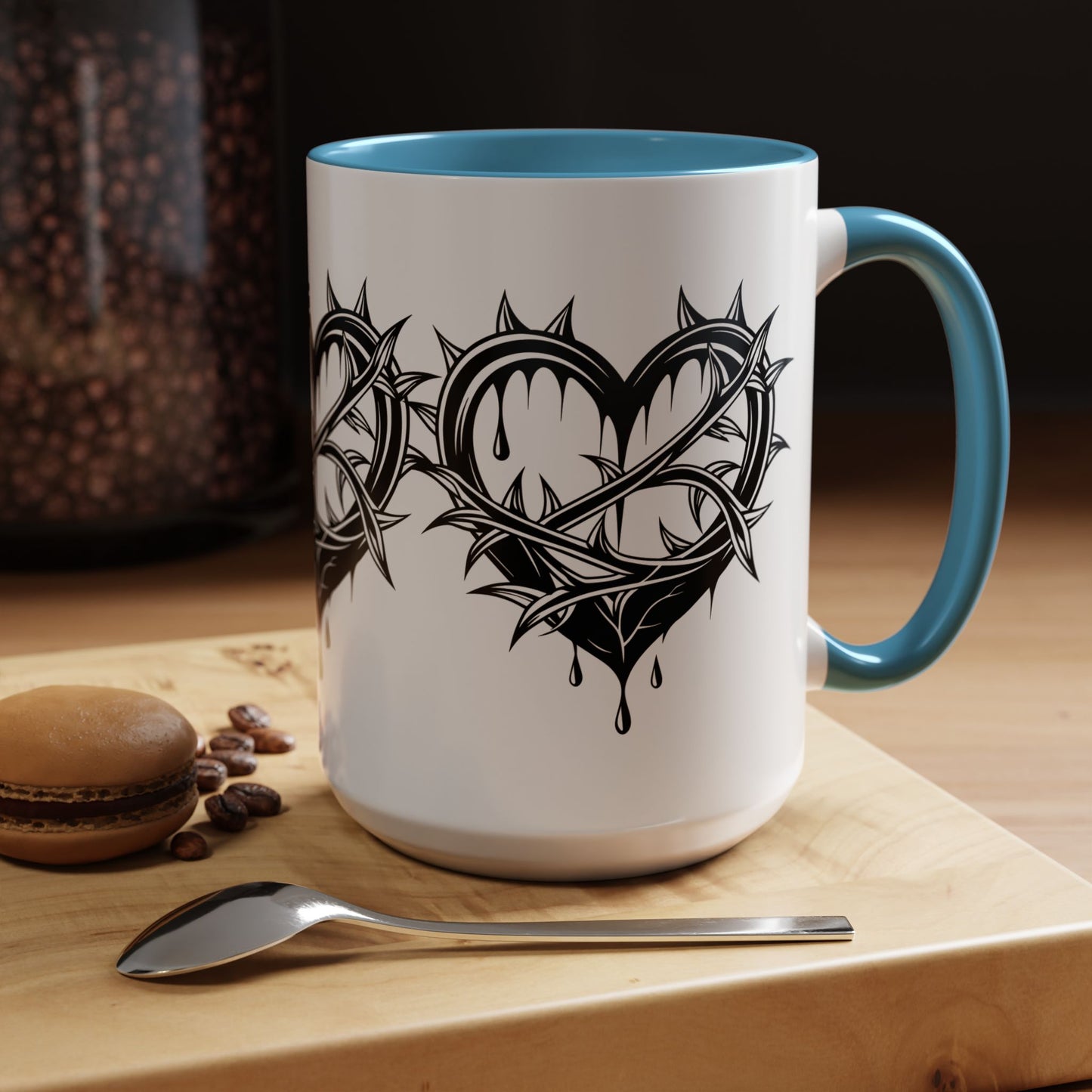 Gothic Heart Mug, Unique Art Coffee Cup for Gifting, Gothic Home Decor, Perfect for Friends, Gothic Style Drinkware