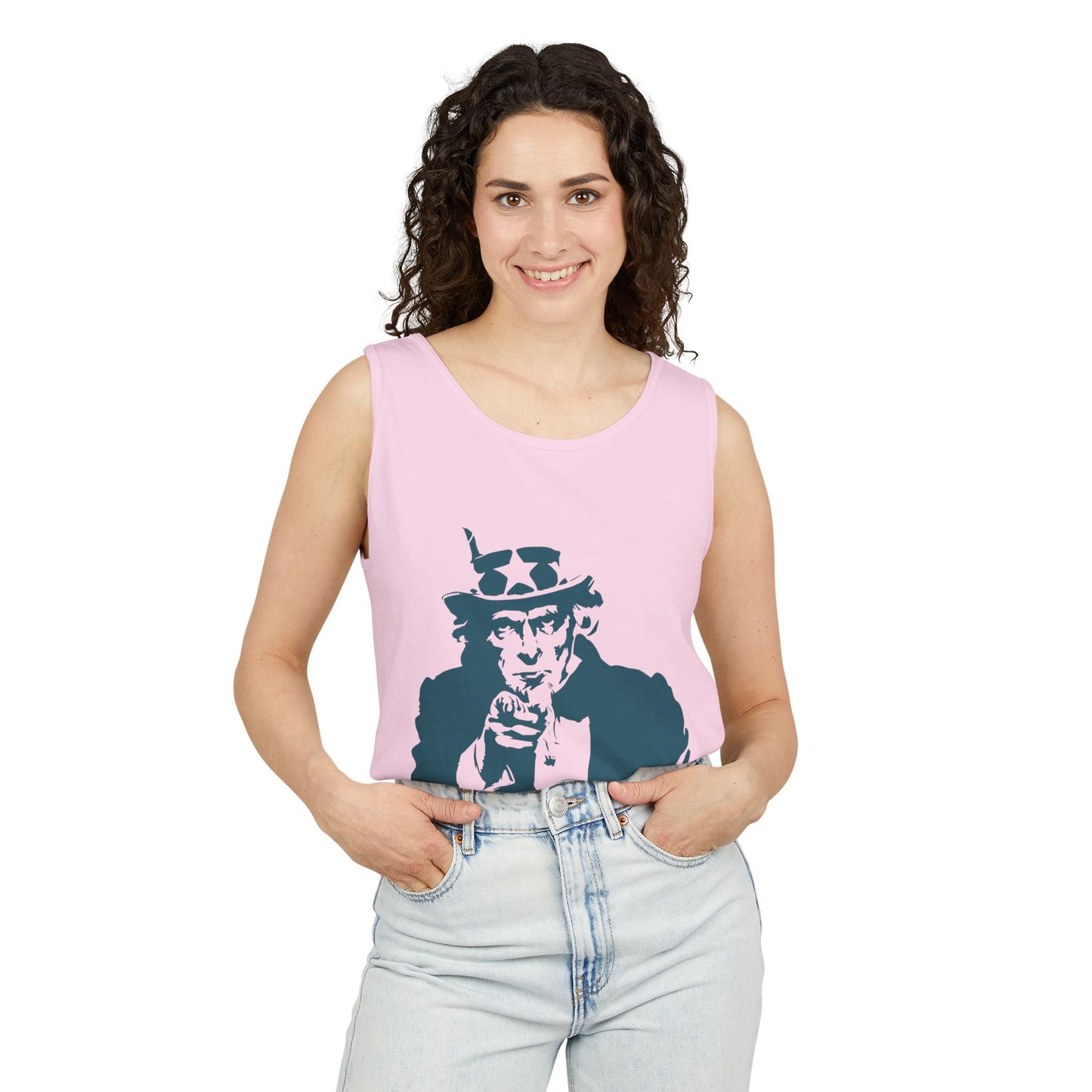 Unisex Garment-Dyed Tank Top with Patriotic Uncle Sam Design | Casual Summer Wear, Holiday BBQ, Independence Day, Gift Idea, Men's and [...]