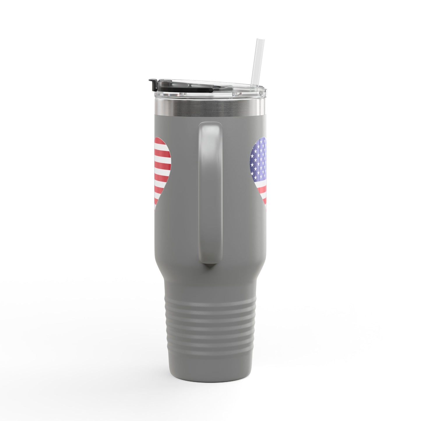 Insulated Travel Mug, 40oz - Heart American Flag