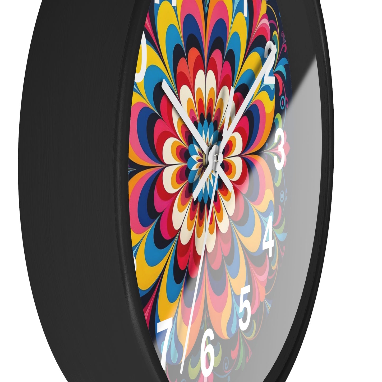 Colorburst Mandala Wall Clock — Vibrant Retro Boho Home Decor