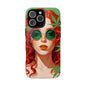 Vibrant Phone Case with Retro Greenery Design, Trendy Case for Casual Look, Gift for Her, Summer Vibes, Unique Phone Accessory