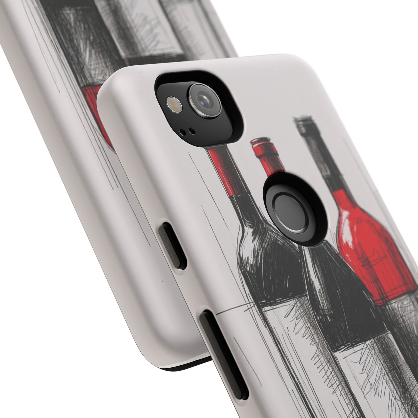 Wine Lover's Phone Case, Tough Phone Cover, Artistic Wine Design, Gift for Wine Enthusiasts, Customizable Case, Unique Wine Art