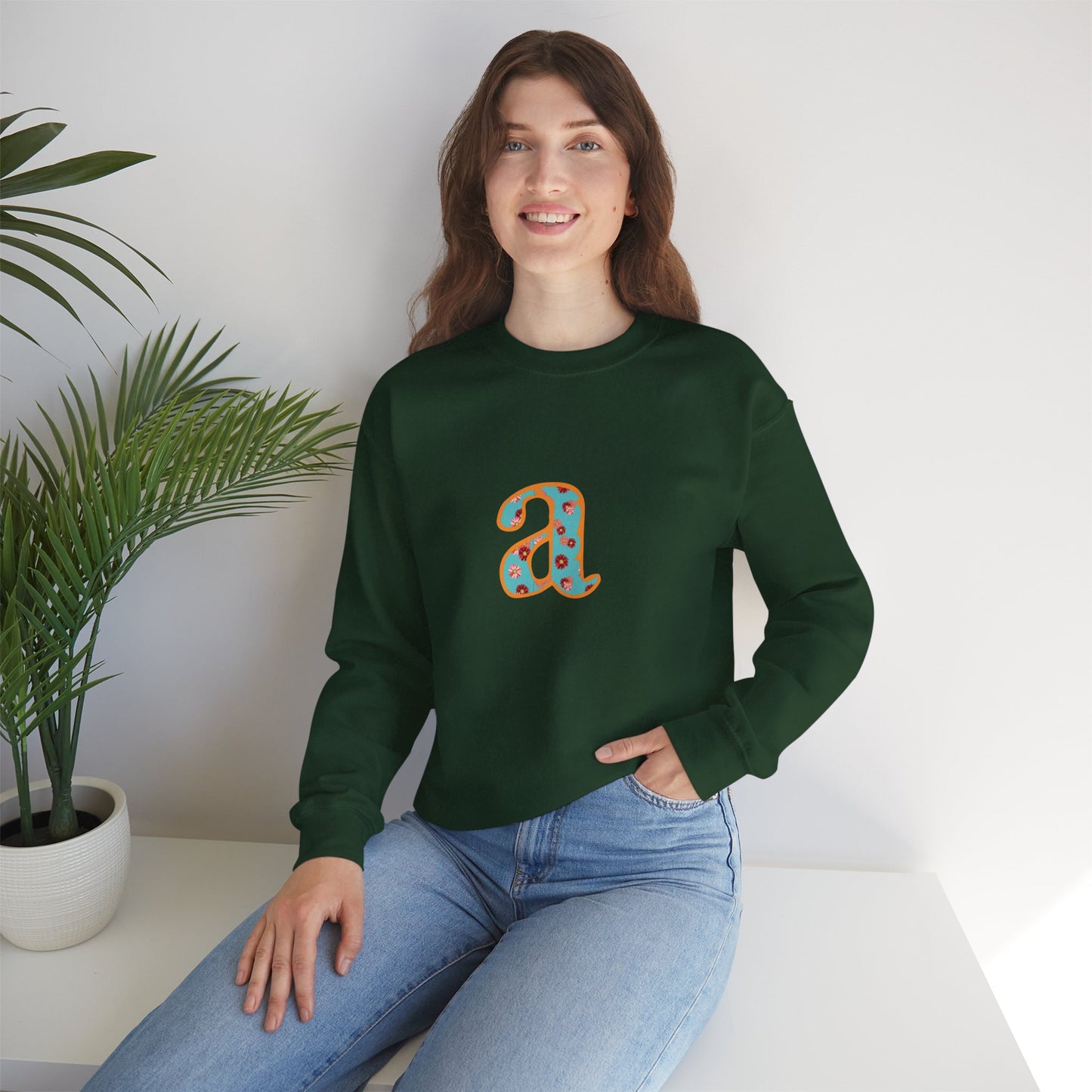 Personalized Initial Sweatshirt, Cozy Unisex Crewneck, Custom Gift for Her, Monogrammed Apparel, Perfect for Birthdays and Holidays