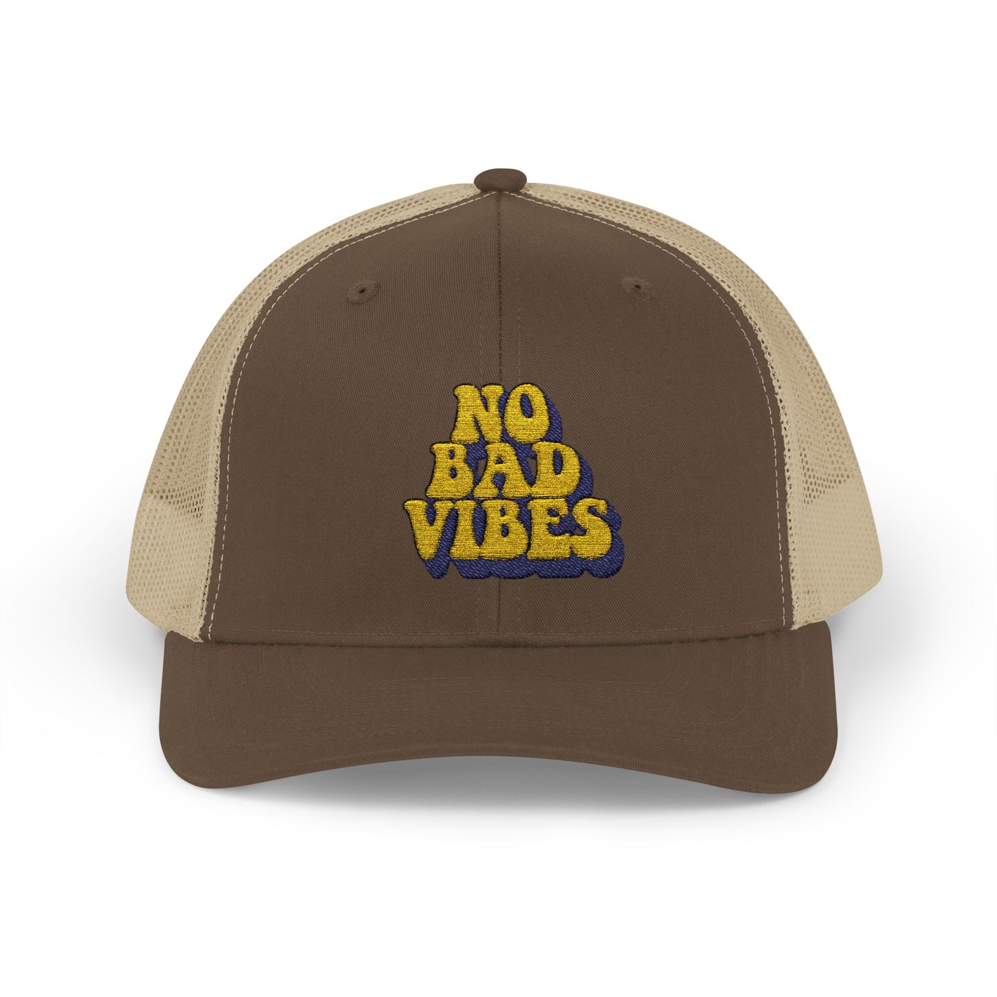 No Bad Vibes Snapback Trucker Cap | Casual Summer Hat, Gift for Her, Trendy Accessory, Outdoor Fun, Festival Wear