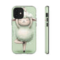 Cute Yoga Sheep Phone Case — Pastel Lamb Ballerina Protective Cover