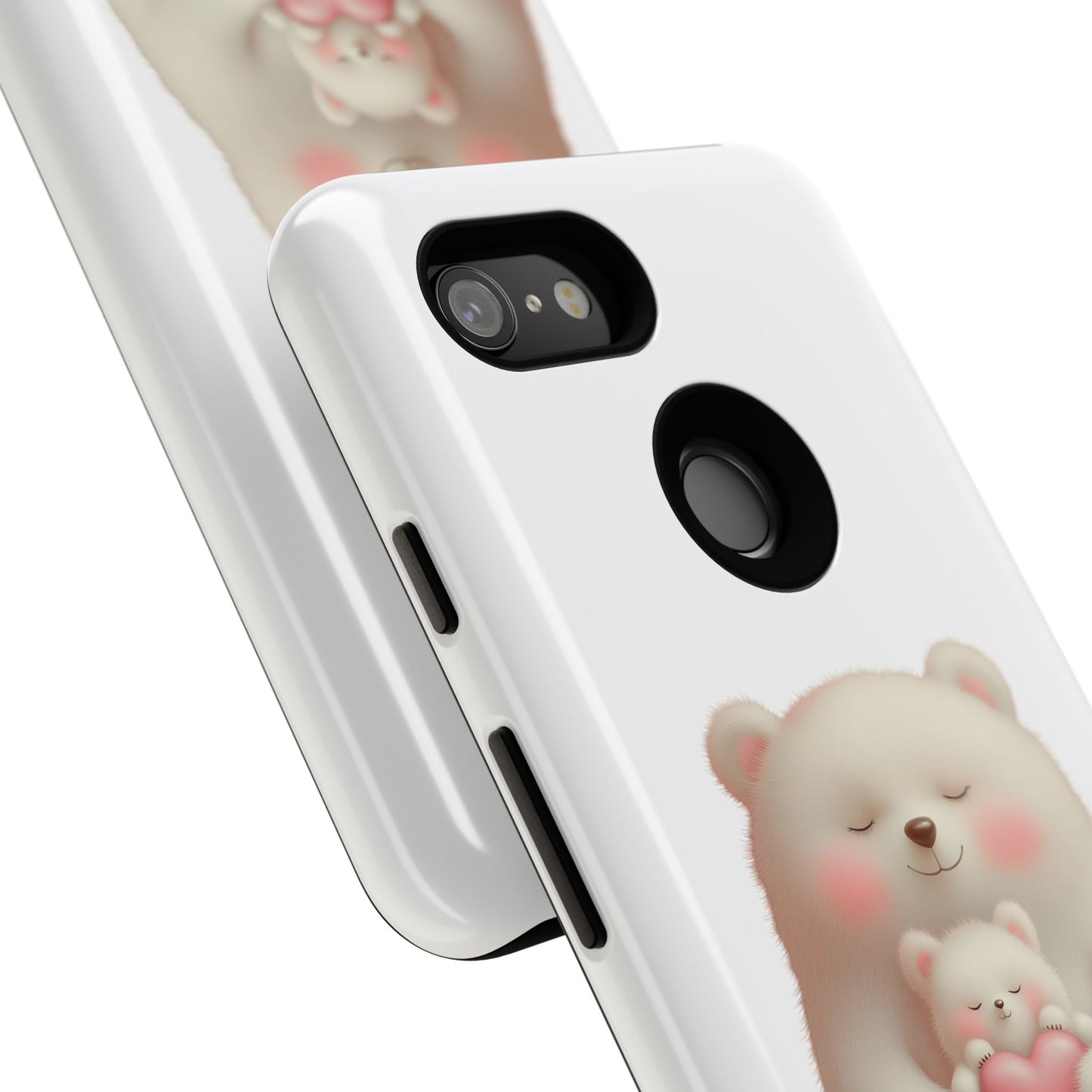Cute Bear Phone Case, Tough Cases, Animal Lover Gift, Kids Accessories, Mother’s Day, Heartwarming Design