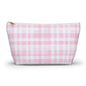 Chic Pink Plaid Accessory Pouch | Makeup Bag, Travel Organizer, Toiletry Case, Gift for Her, Cute Storage Solution