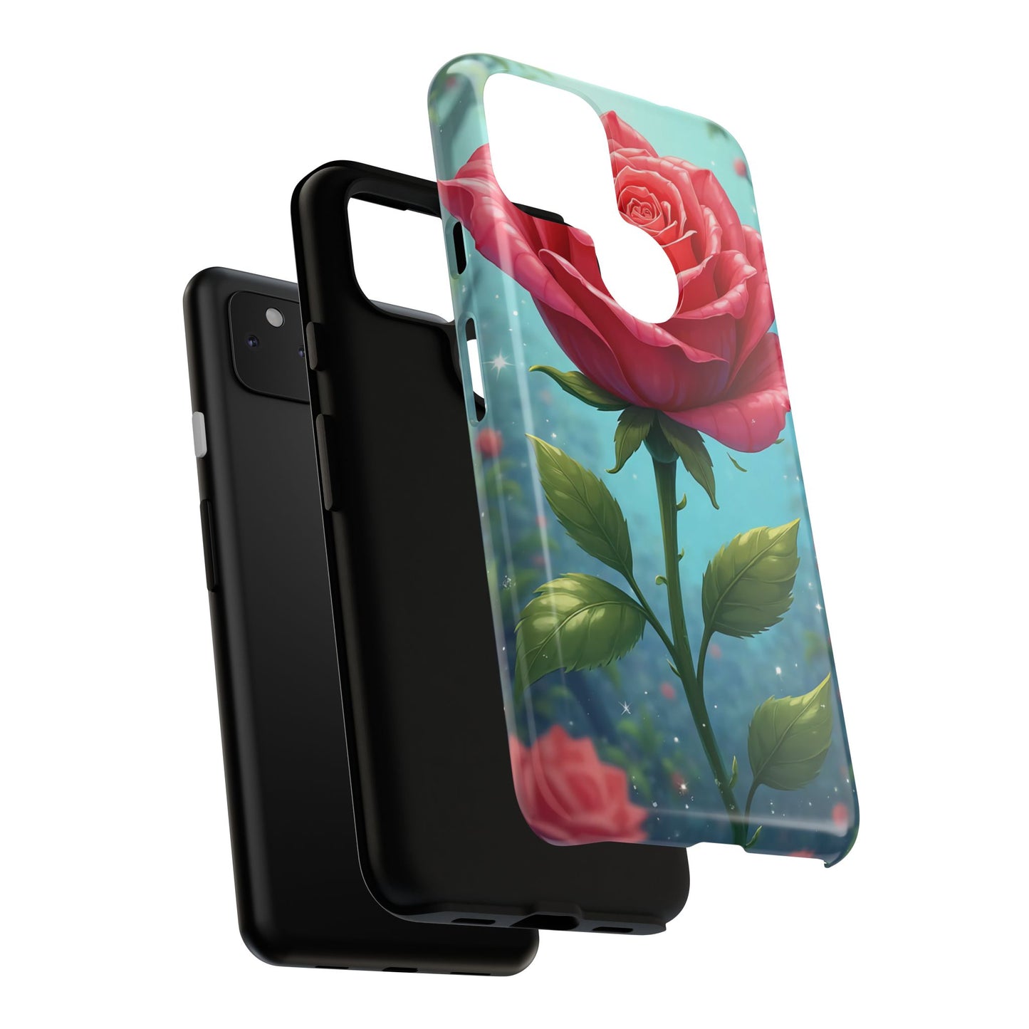 Floral Phone Case, Tough Cases with Elegant Rose Design, Stylish iPhone Cover, Rose Flower Gift for Nature Lovers, Unique Mobile Accessories