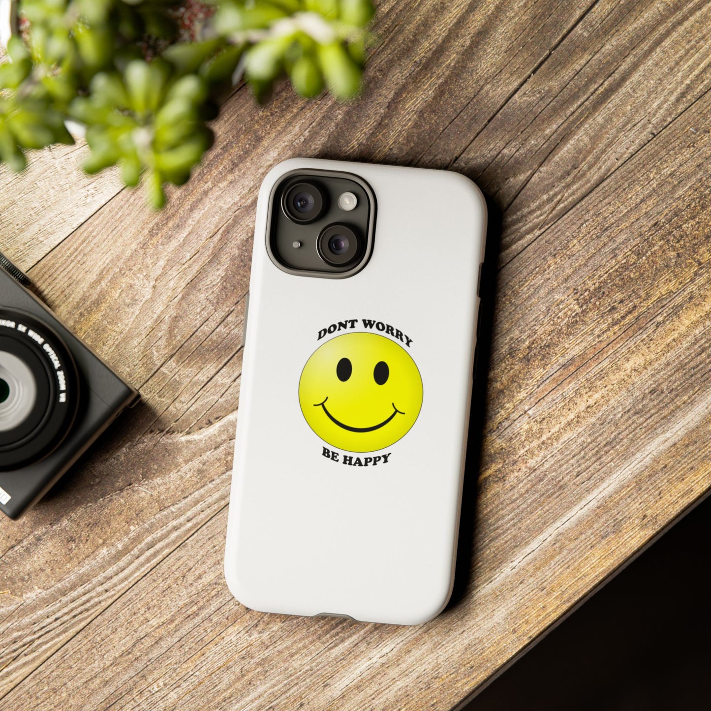Happy Face Phone Case, Tough Cases, Don’t Worry, Be Happy, Cute Gift for Friends, Positive Vibes, Fun Mobile Accessories