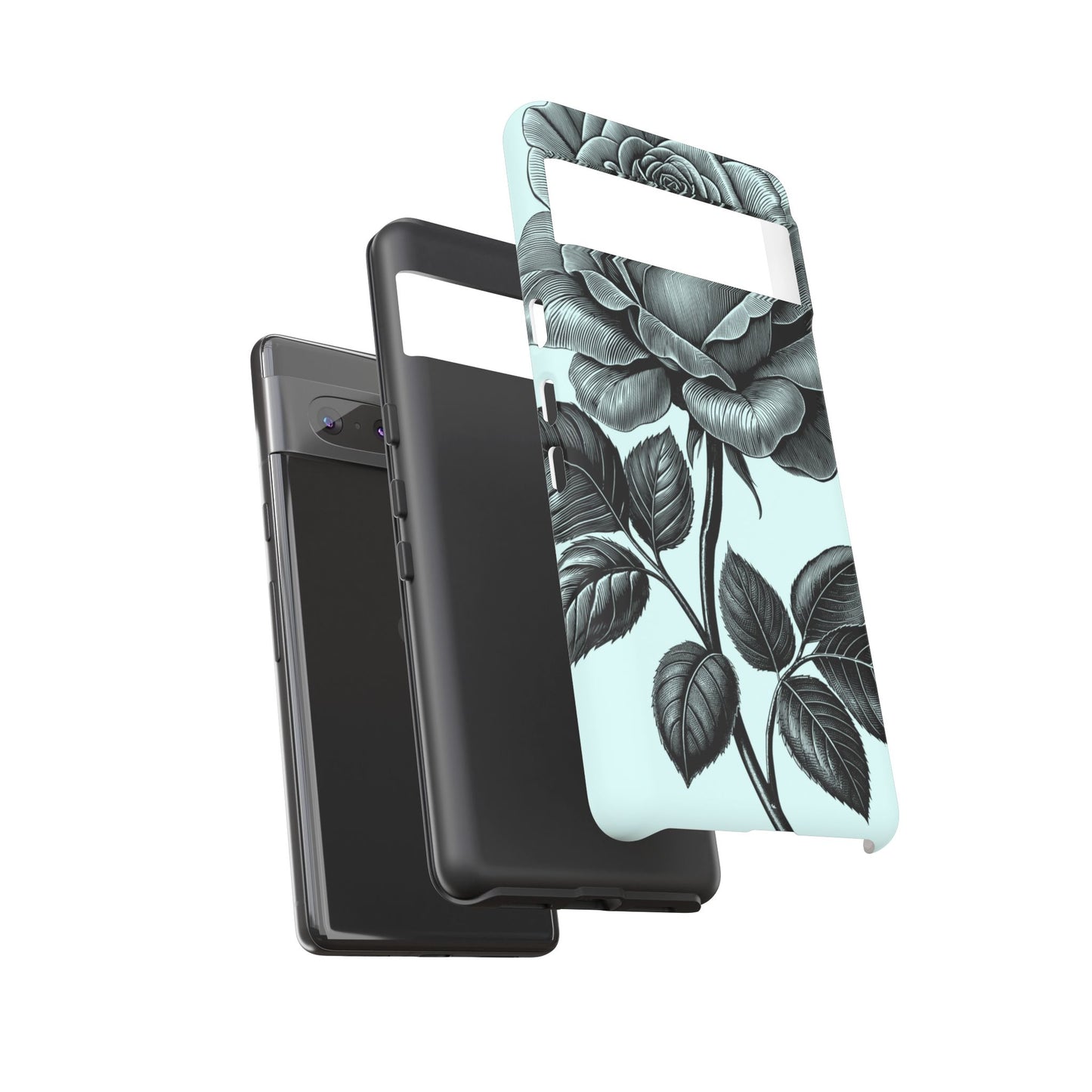 Elegant Floral Phone Case, Tough Cases for iPhones, Black Rose Design, Gift for Her, Stylish Phone Cover, Birthday Gifts