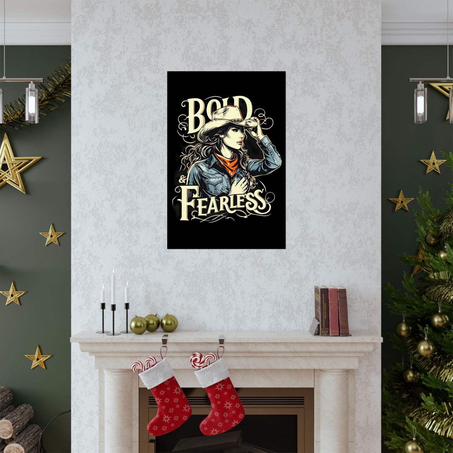 Bold & Fearless Cowboy Woman Poster — Matte Vertical Wall Art