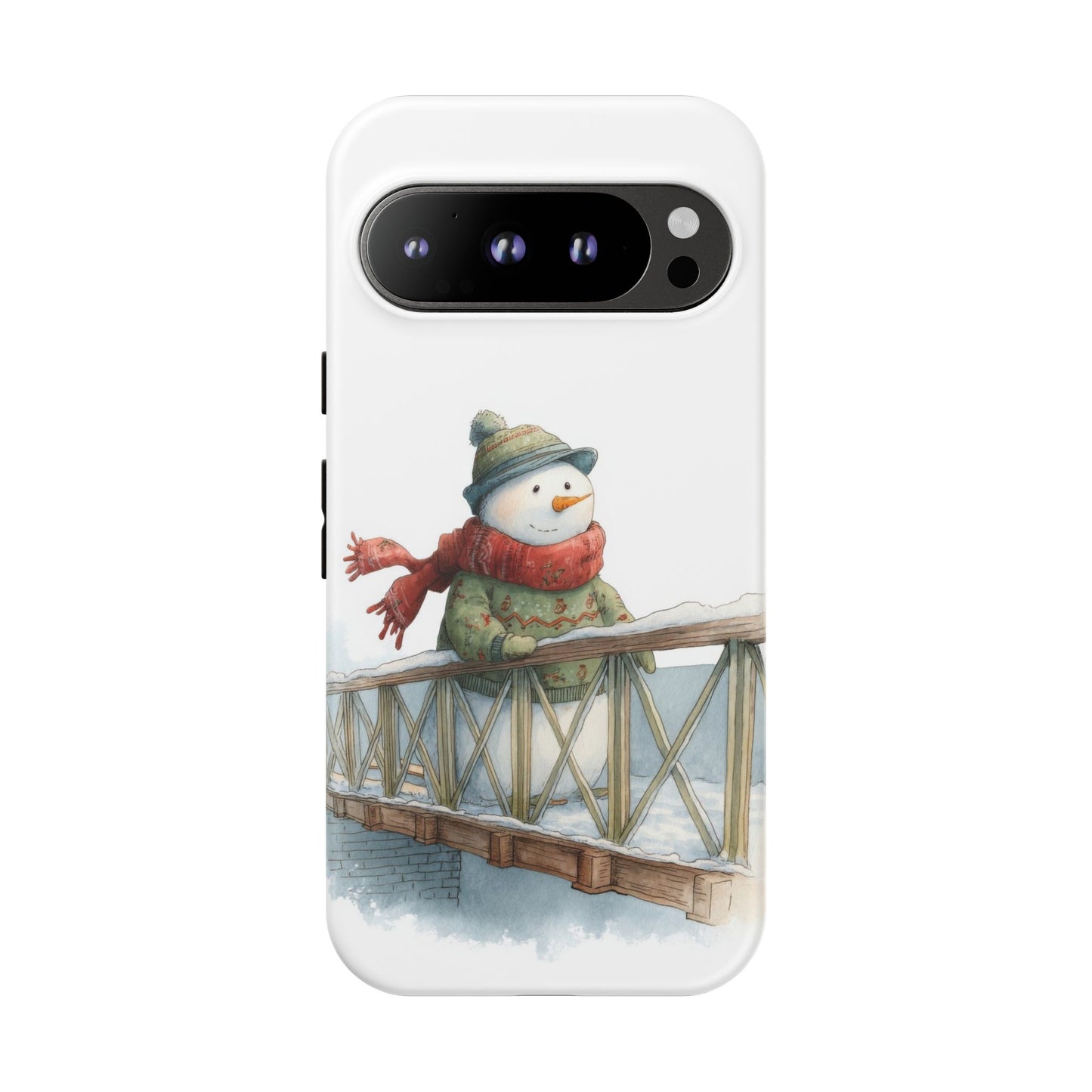 Snowman Phone Case – Winter Holiday Gift, Cute Snowman Design, Winter Accessories, Protective Phone Case, Unique Christmas Present