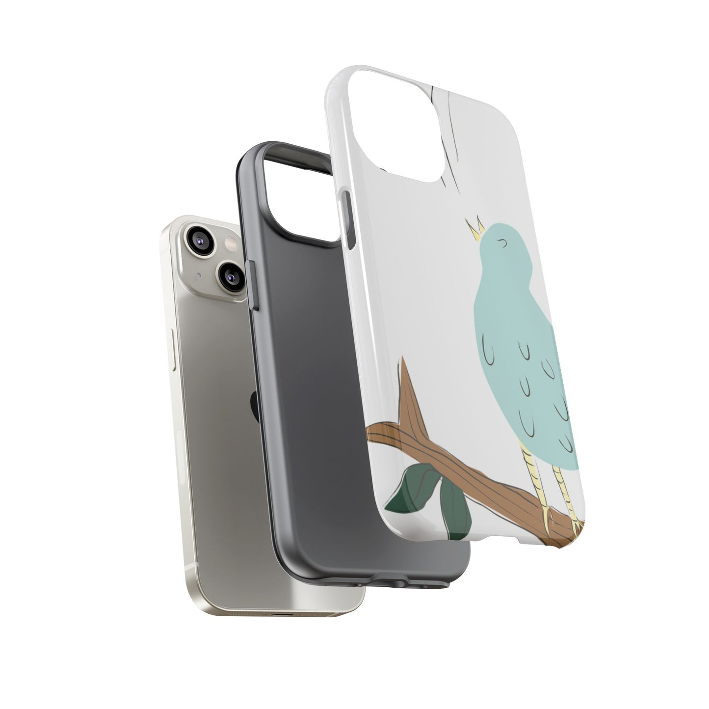 Birdsong Phone Case — Cute Blue Bird on Branch Protective Case