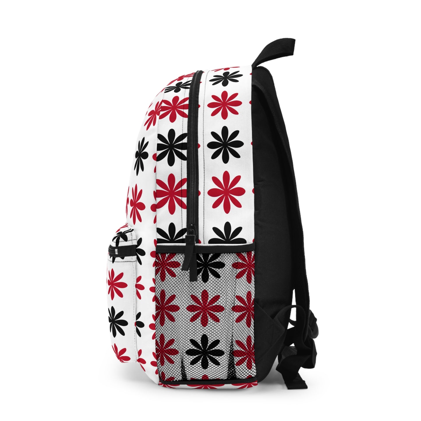 Floral Pattern Backpack, Trendy School Bag, Floral Design Daypack