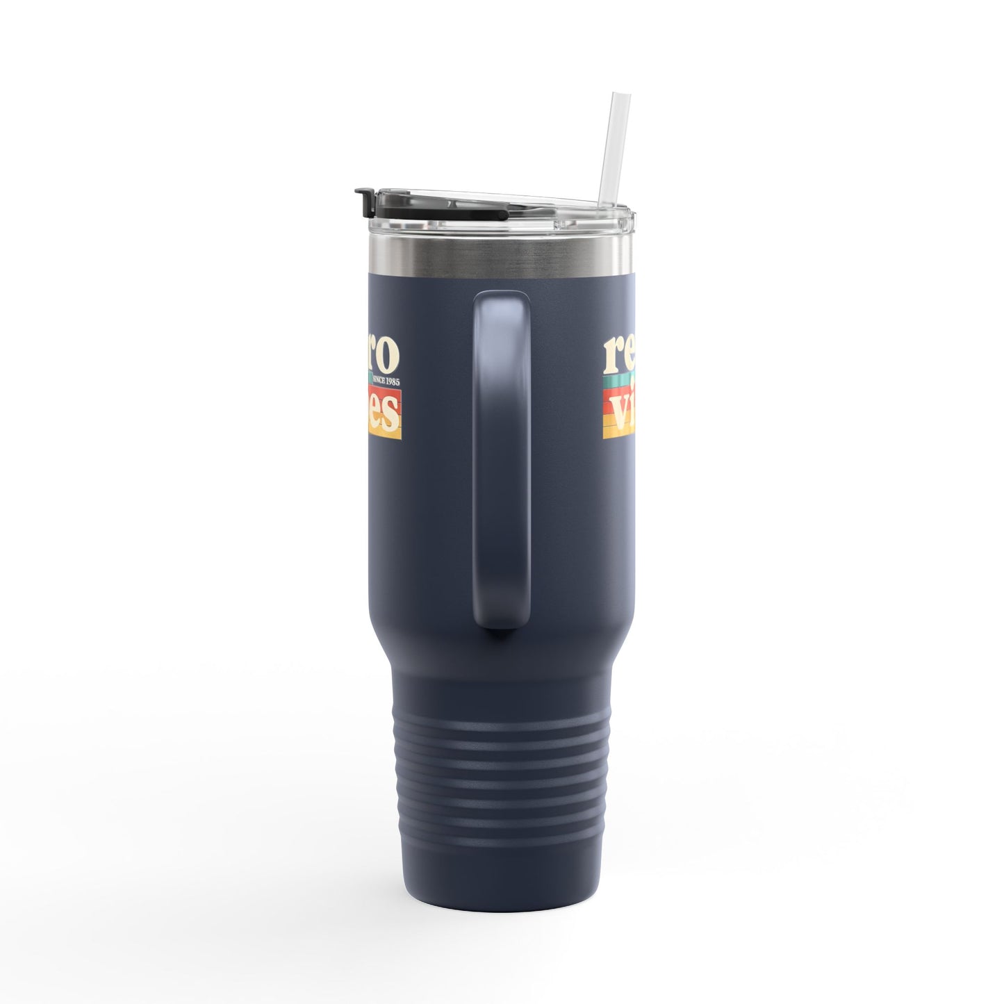 Retro Vibes Insulated 40oz Travel Mug | Fun Travel Cup for Coffee Lovers, Perfect for Road Trips, Picnics, Gifts