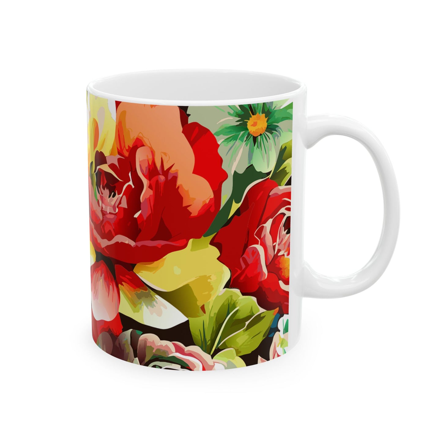 Floral Ceramic Mug, Coffee Cup, Tea Mug, Gift for Her, Kitchen Decor