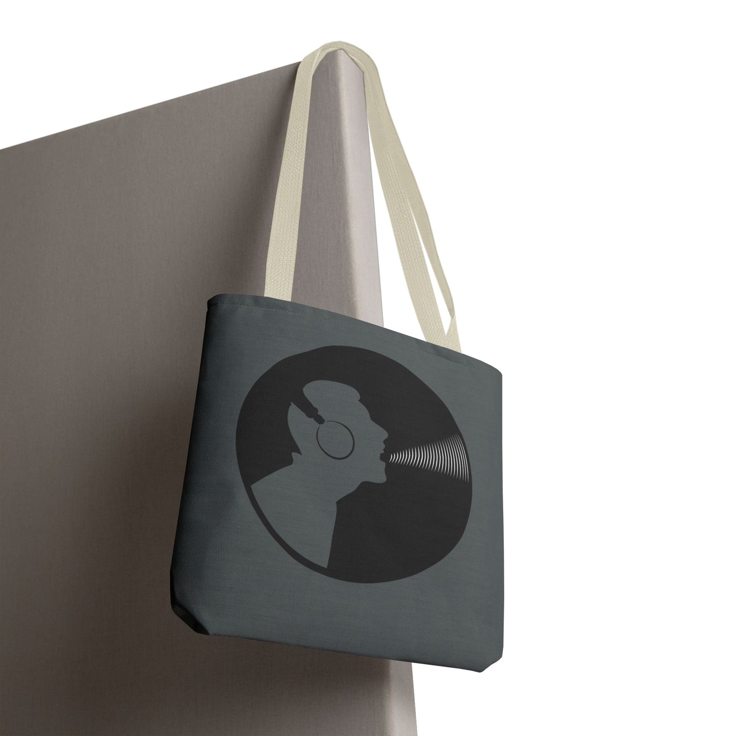 Music Lover's Tote Bag, Stylish Bag for Vinyl Enthusiasts, Gift for Music Lovers, Unique Shopping Tote, Record Player Accessory
