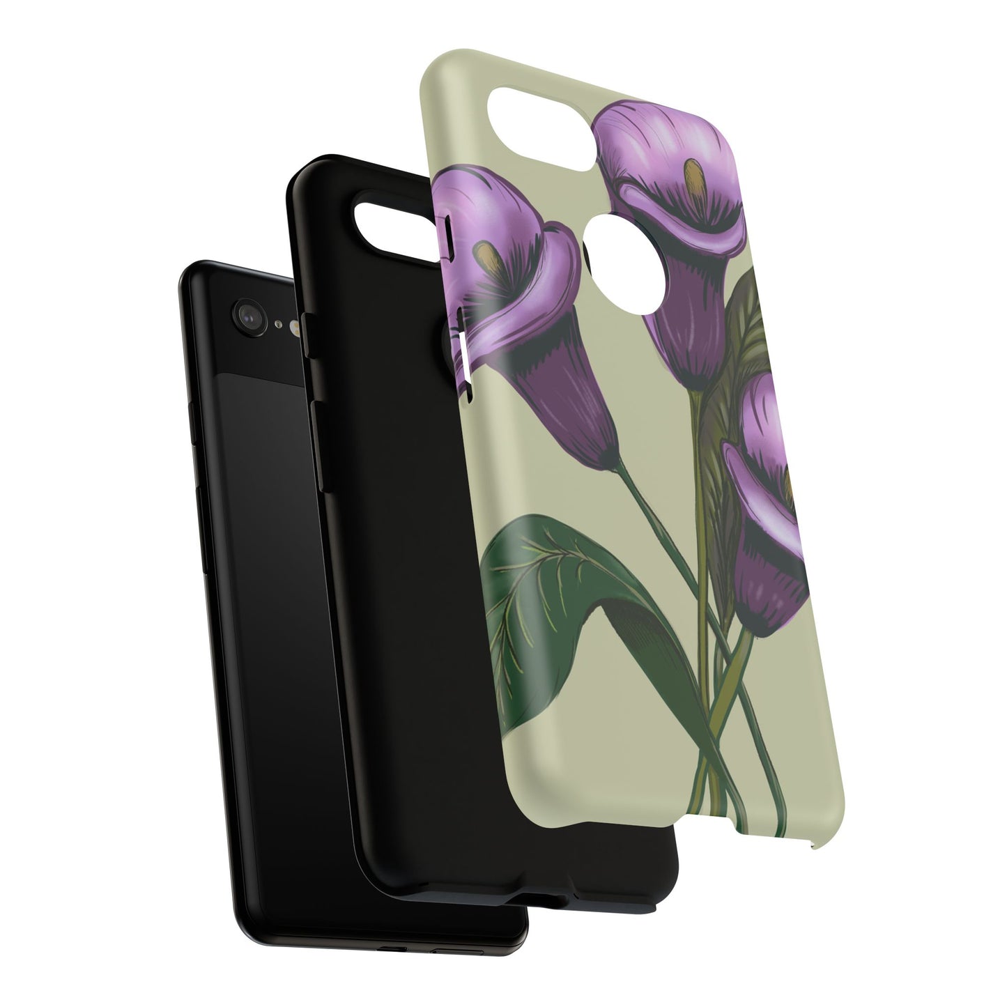 Floral Phone Case - Tough Cases, Purple Flower Design, Cell Phone Accessories, Gift for Her, Nature Lover Essentials