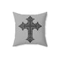 Elegant Cross Design Decorative Pillow, Christian Home Decor, Gift for Religious Celebrations, Bedroom Accent Cushion, Spiritual Decor