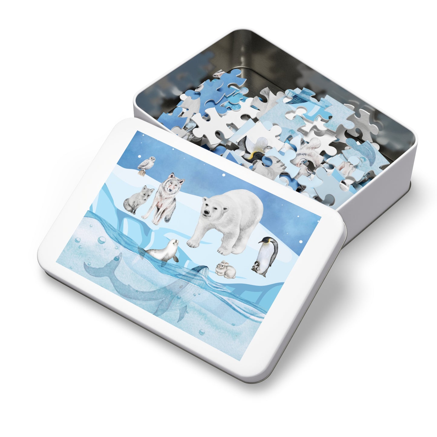 Polar Wildlife Jigsaw Puzzle, Relaxing Family Game, Educational Kids Activity, Nature Lover Gift, Arctic Animals Decor