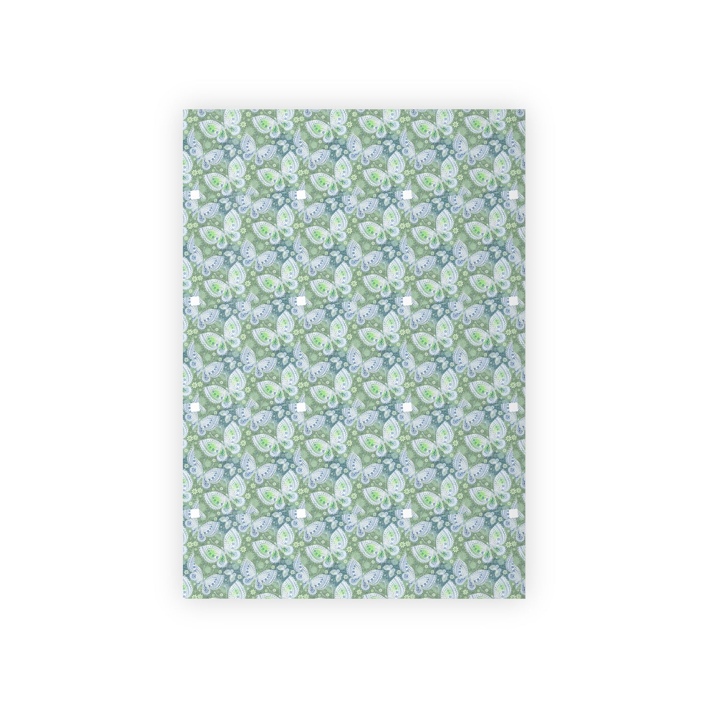 Whimsical Floral Gift Wrapping Paper Roll, Eco-Friendly Wrap, Birthday, Holiday Gifts, Party Supplies, Decorative Wrap, Green Floral Design