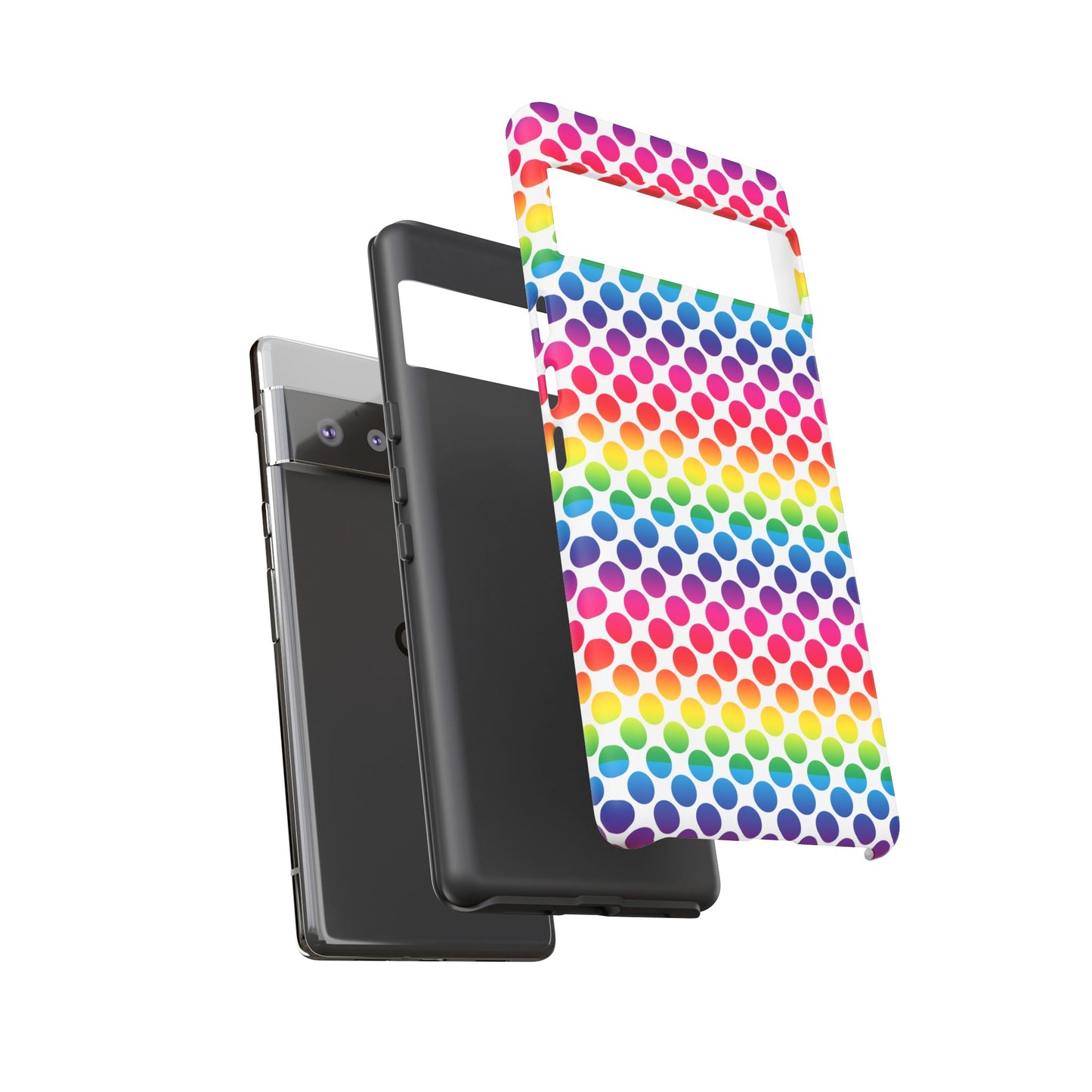 Rainbow Dot Phone Case, Colorful Phone Cover, Fun Phone Accessory, Gift for Friends, Trendy Mobile Case