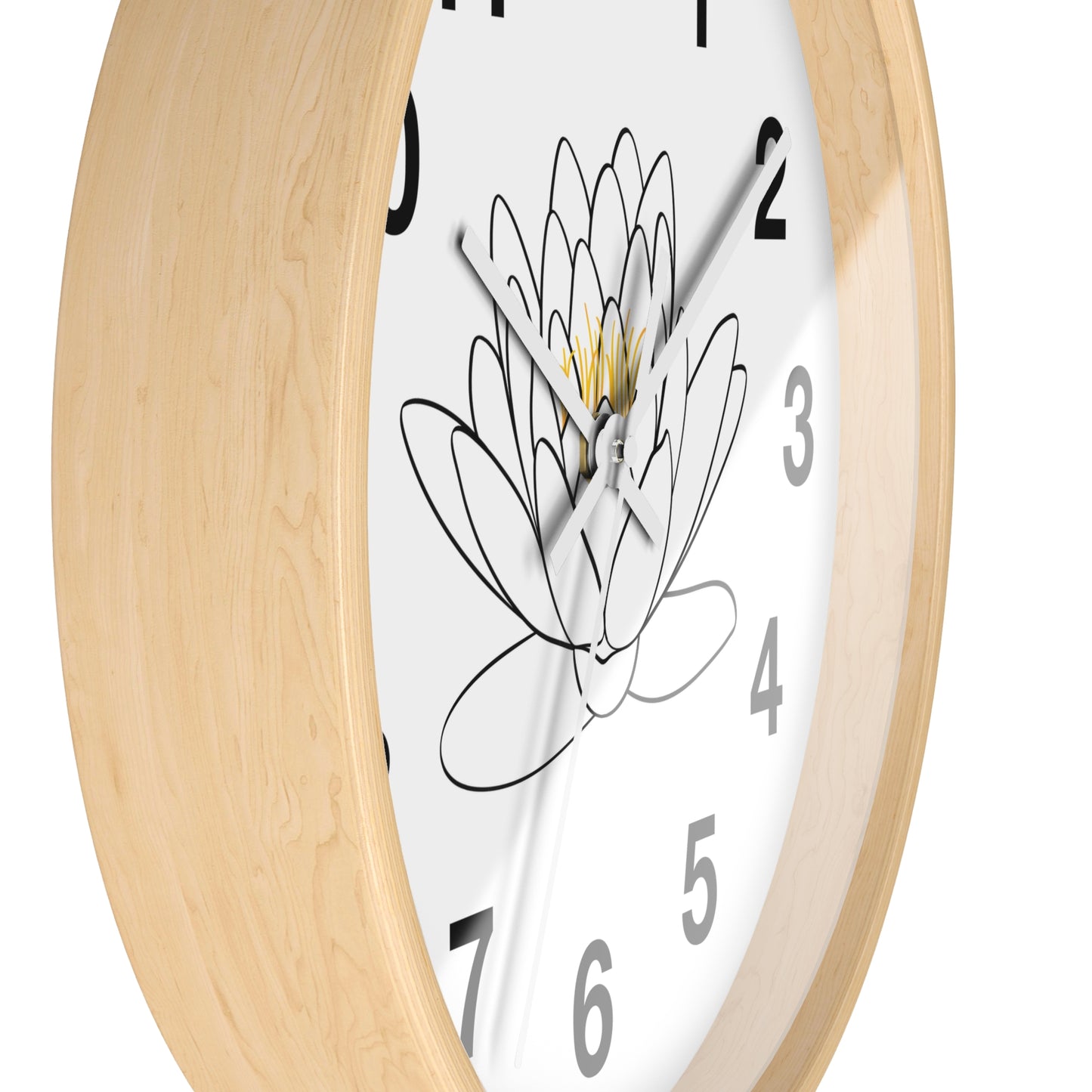 Lotus Flower Wall Clock, Boho Home Decor, Meditation Gift, Office Timepiece, Unique Wall Art, Zen Decor