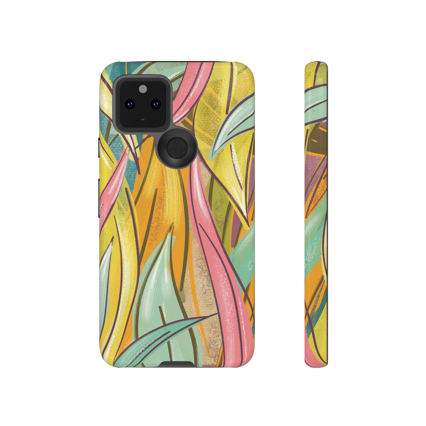 Vibrant Phone Case with Colorful Leaf Design, Tough Cases for Nature Lovers, Eco-Friendly Gift, Summer Vibes, Floral Phone Cover