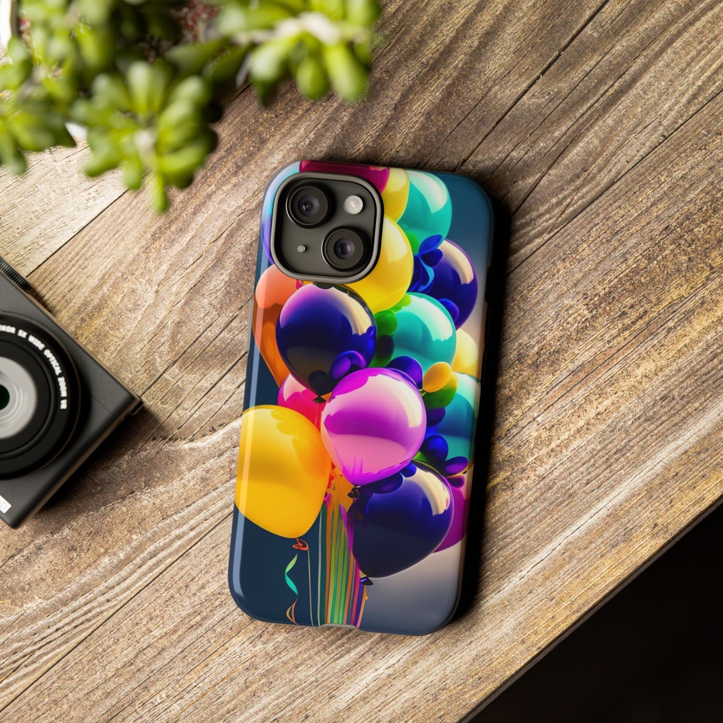 Colorful Balloon Tough Phone Case — Vibrant Party Balloons Protective Cover