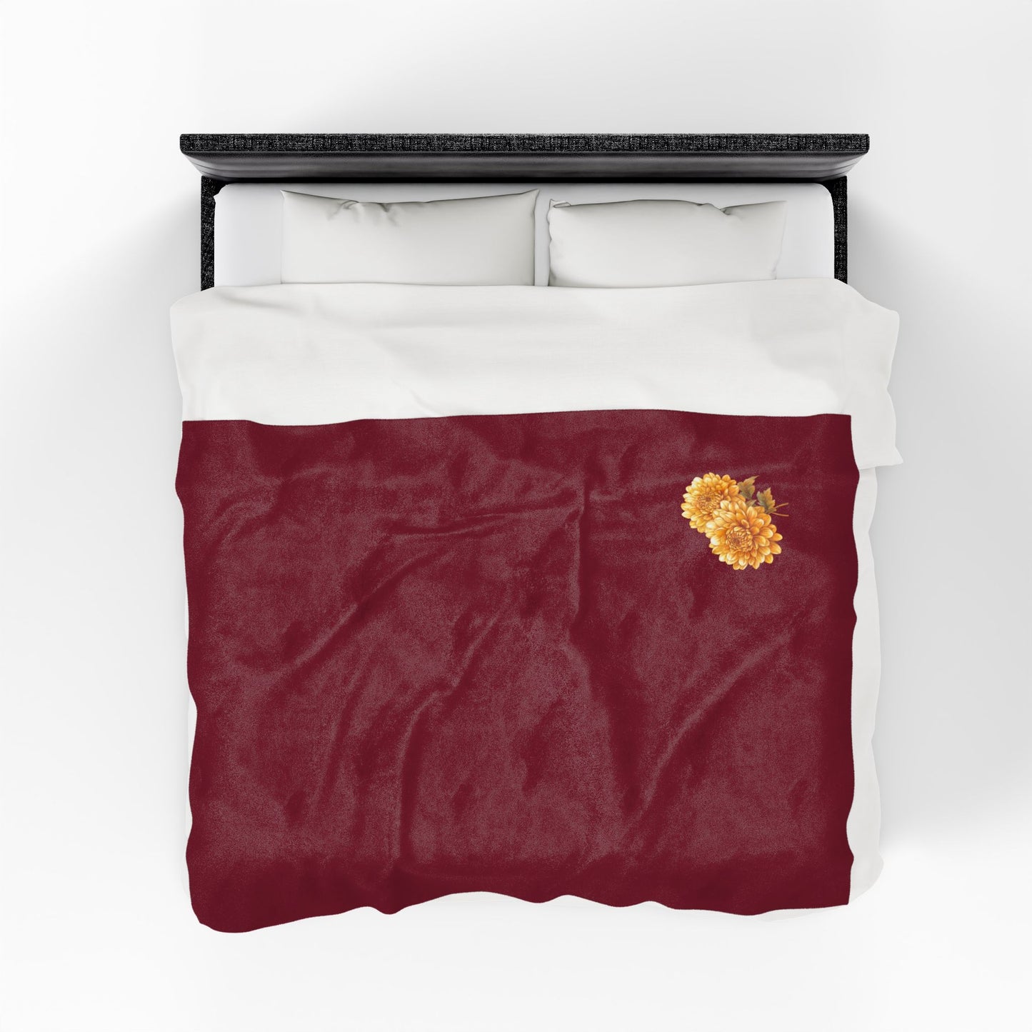 Cozy Velveteen Plush Blanket with Floral Design, Soft Throw Blanket for Home, Wedding Gift, Autumn Decor, Personalized Gift