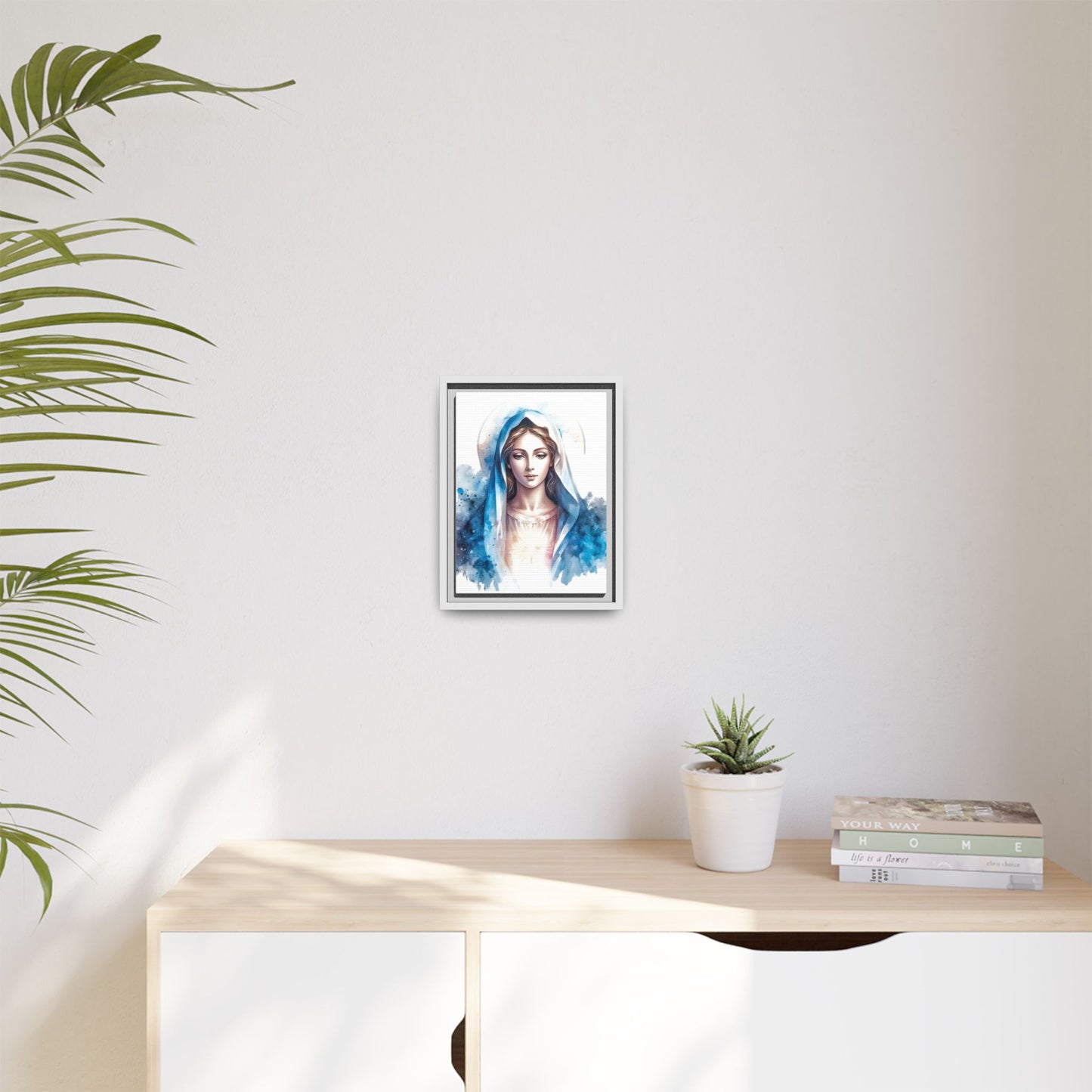 Framed Canvas Art Print, Spiritual Decor, Religious Artwork, Wall Decor, Gift for Faith, Elegant Home Decoration