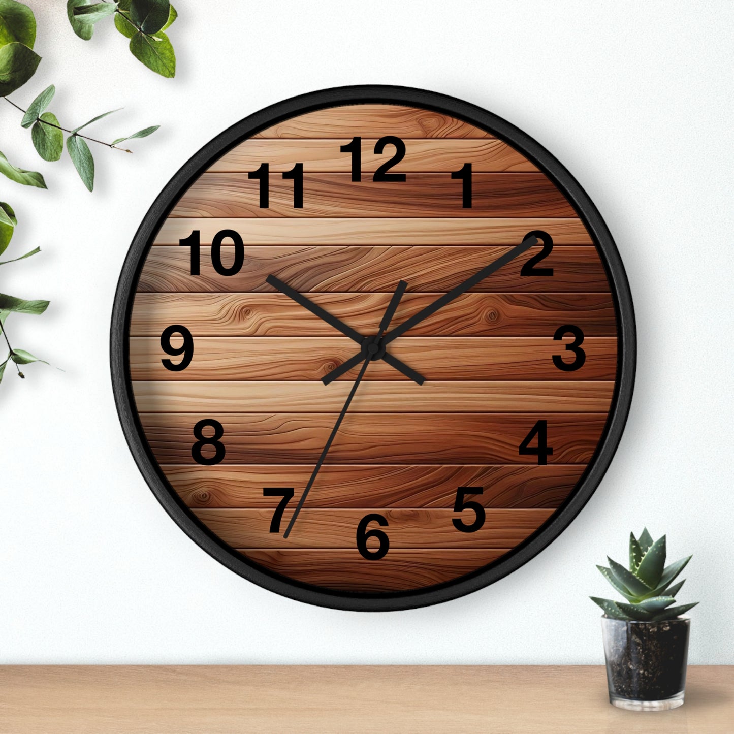 Rustic Wood Wall Clock - Natural Timber Home Decor, Gift for Housewarming, Wedding, Decorative Timepiece, Boho Style, Unique Design