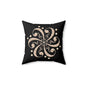 Decorative Throw Pillow with Floral Design, Home Decor, Cozy Living Room Accent, Gift Idea, Black and Cream Cushion
