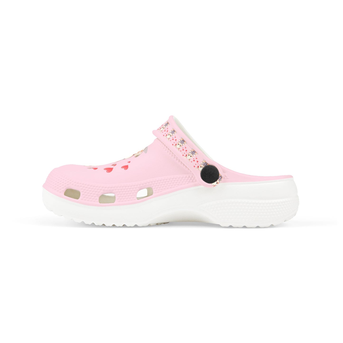 Kids Pink Bunny Clogs — Cute EVA Foam Slip-On Shoes with Hearts