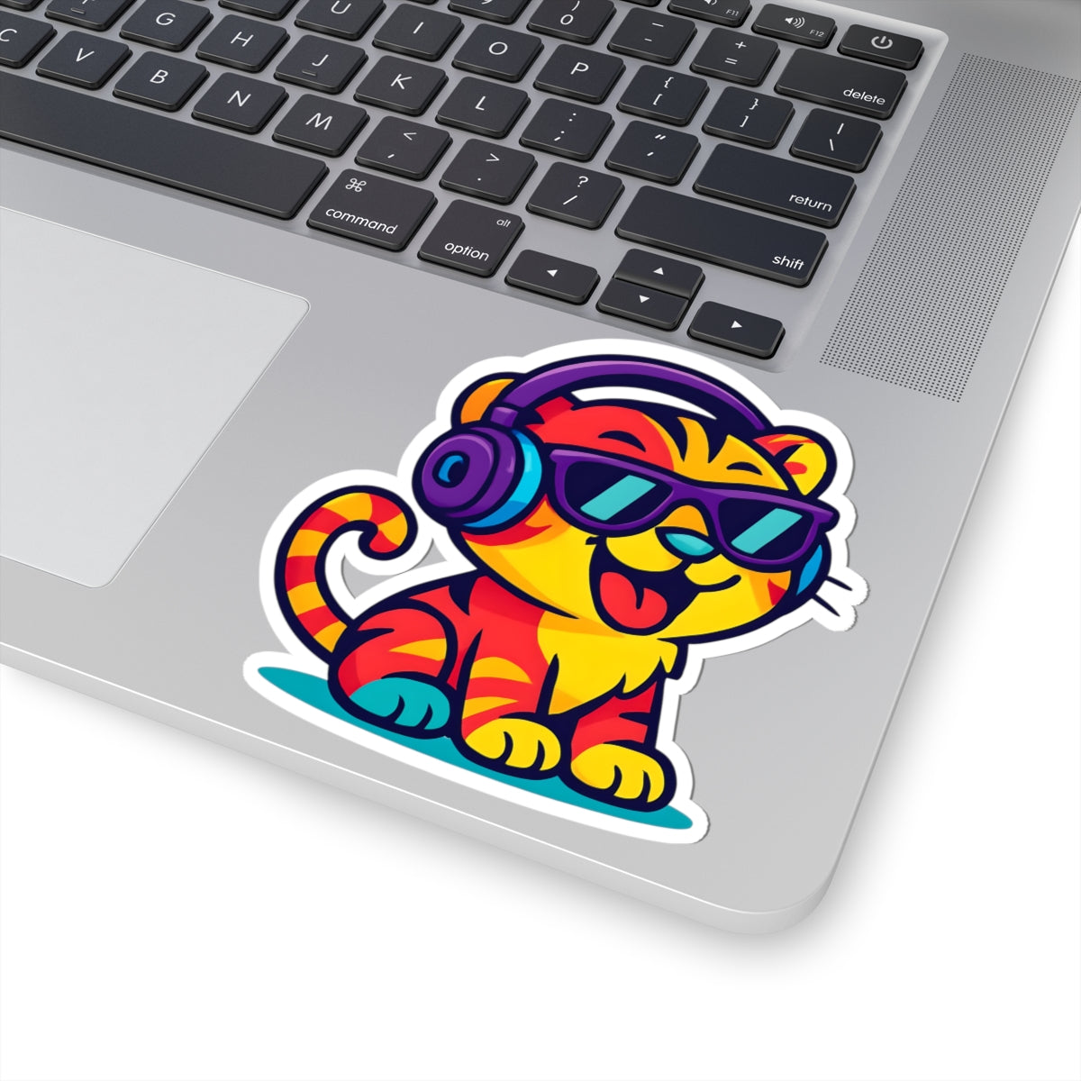 Colorful Tiger Kiss-Cut Stickers, Cute Cat Decals for Laptops, Water Bottles, Party Favors, Gifts for Kids