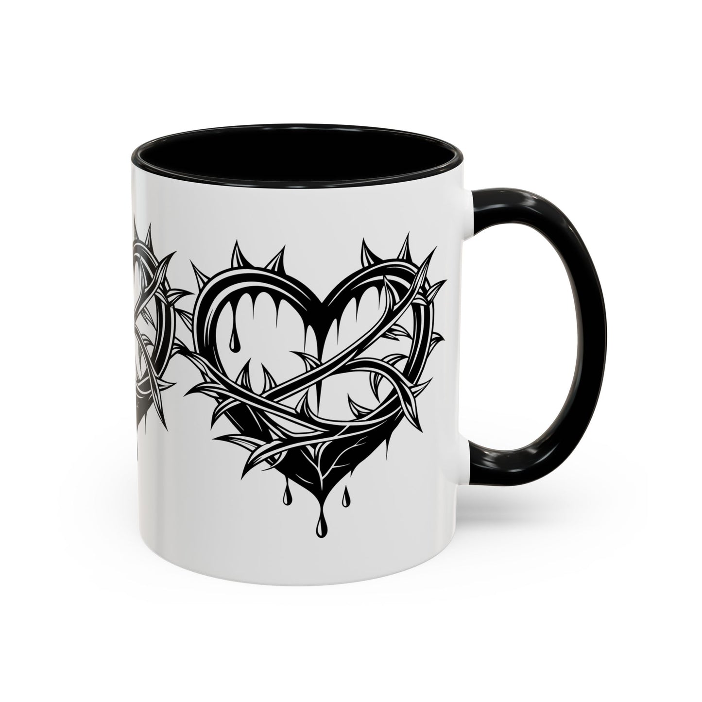 Gothic Heart Mug, Unique Art Coffee Cup for Gifting, Gothic Home Decor, Perfect for Friends, Gothic Style Drinkware
