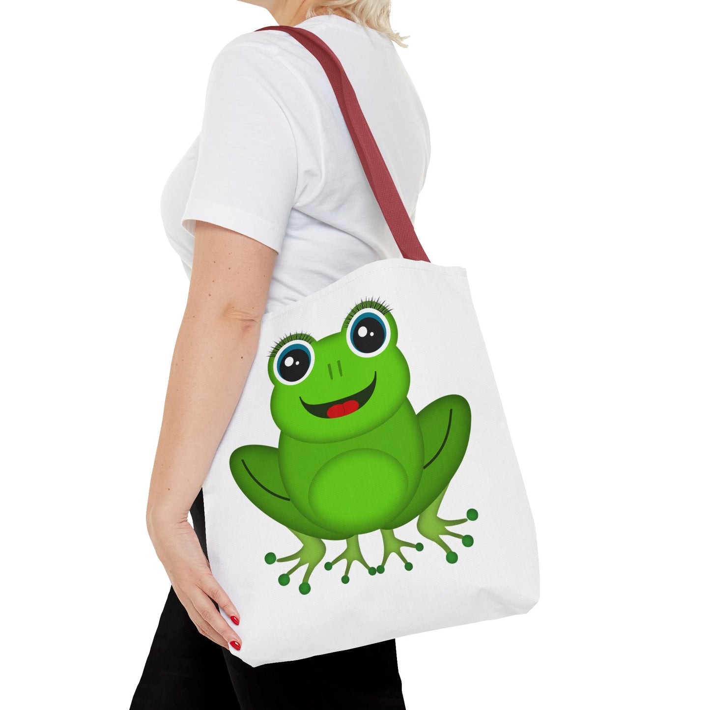 Cute Frog Tote Bag, Eco-Friendly Shopping Bag, Fun Gift for Kids, Frog Lovers, Bag for Nature Outings, Unique Frog Design