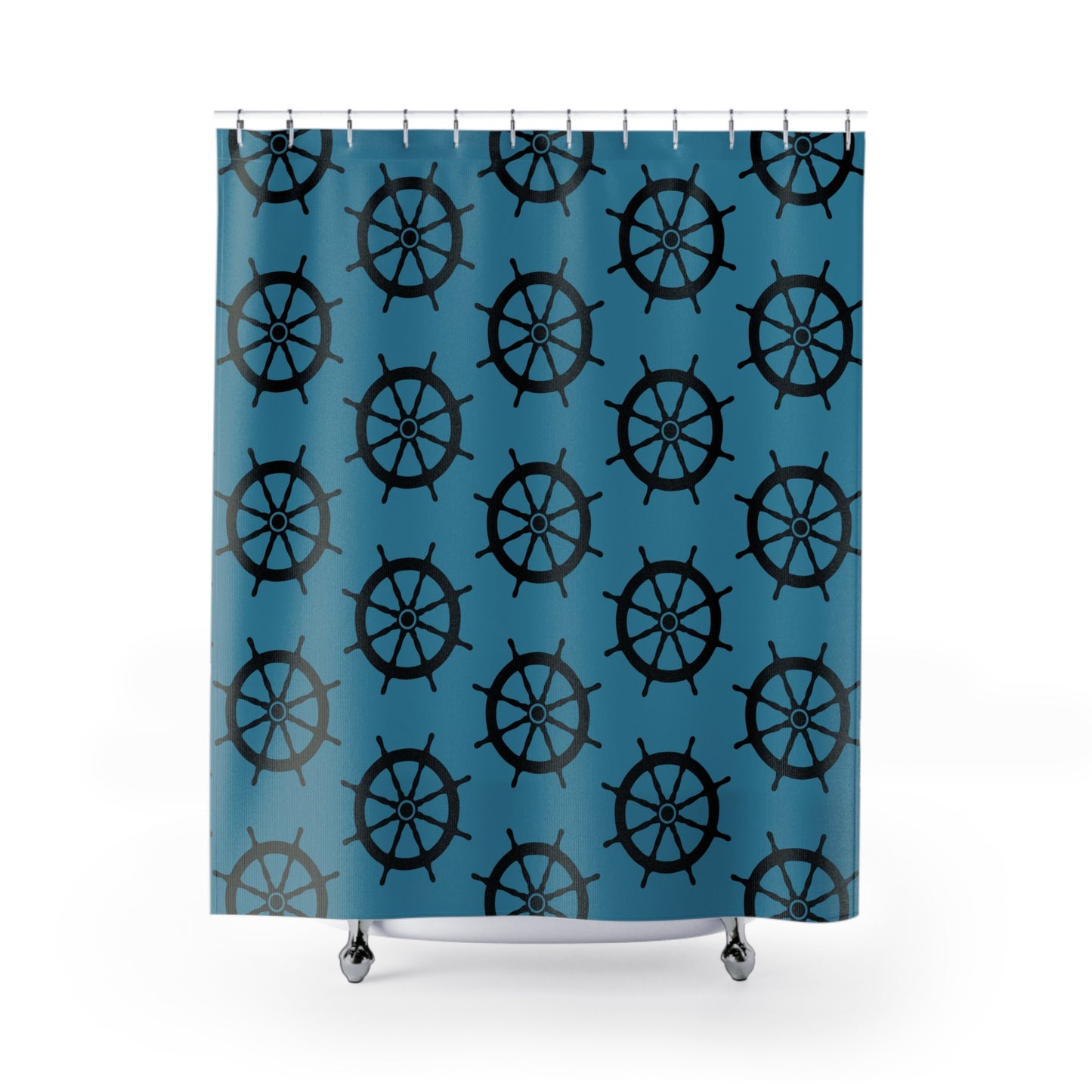Nautical Shower Curtain, Coastal Bathroom Decor, Nautical Theme Gift, Ocean Lover's Shower Curtain, Beach House Accessories, Sailor [...]