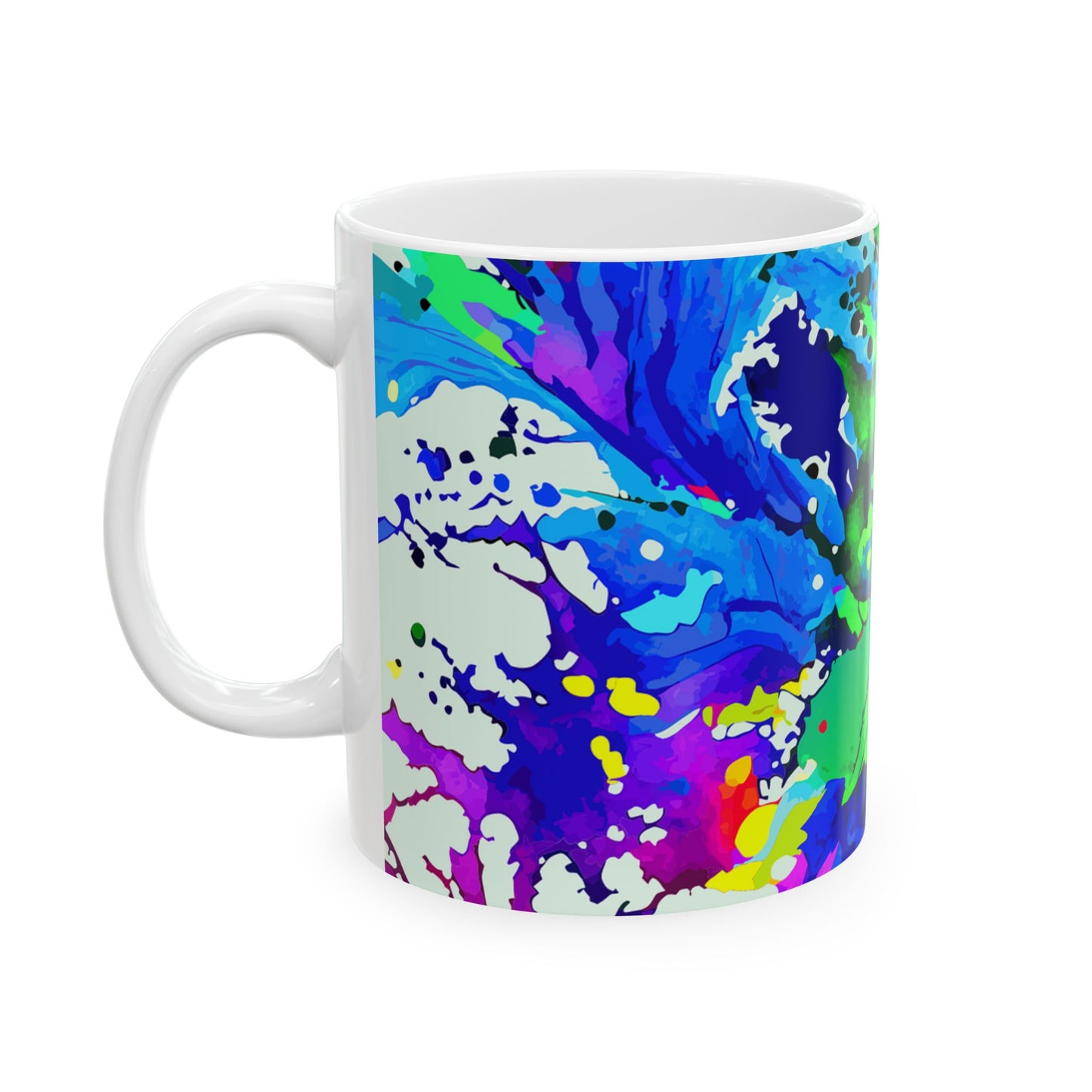 Vibrant Abstract Ceramic Mug, Coffee or Tea Mug, Kitchen Decor, Unique Artwork