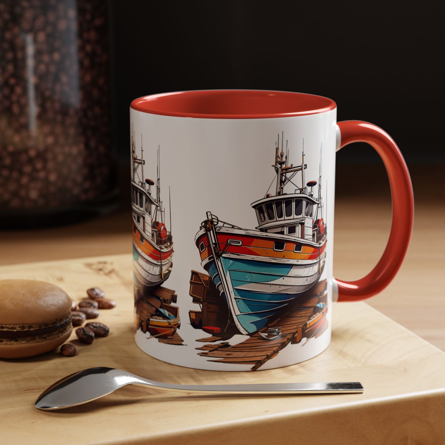 Nautical Accent Coffee Mug | Perfect for Boat Lovers, Sailor Gifts, Coastal Decor, Unique Gift Idea, Custom Artwork Mug
