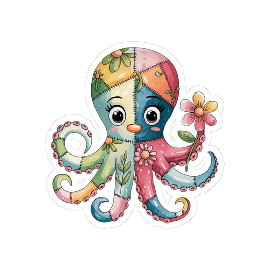 Cute Octopus Kiss-Cut Stickers, Ocean Decor, Fun Gift for Kids, Laptop Stickers, Colorful Vinyl Art