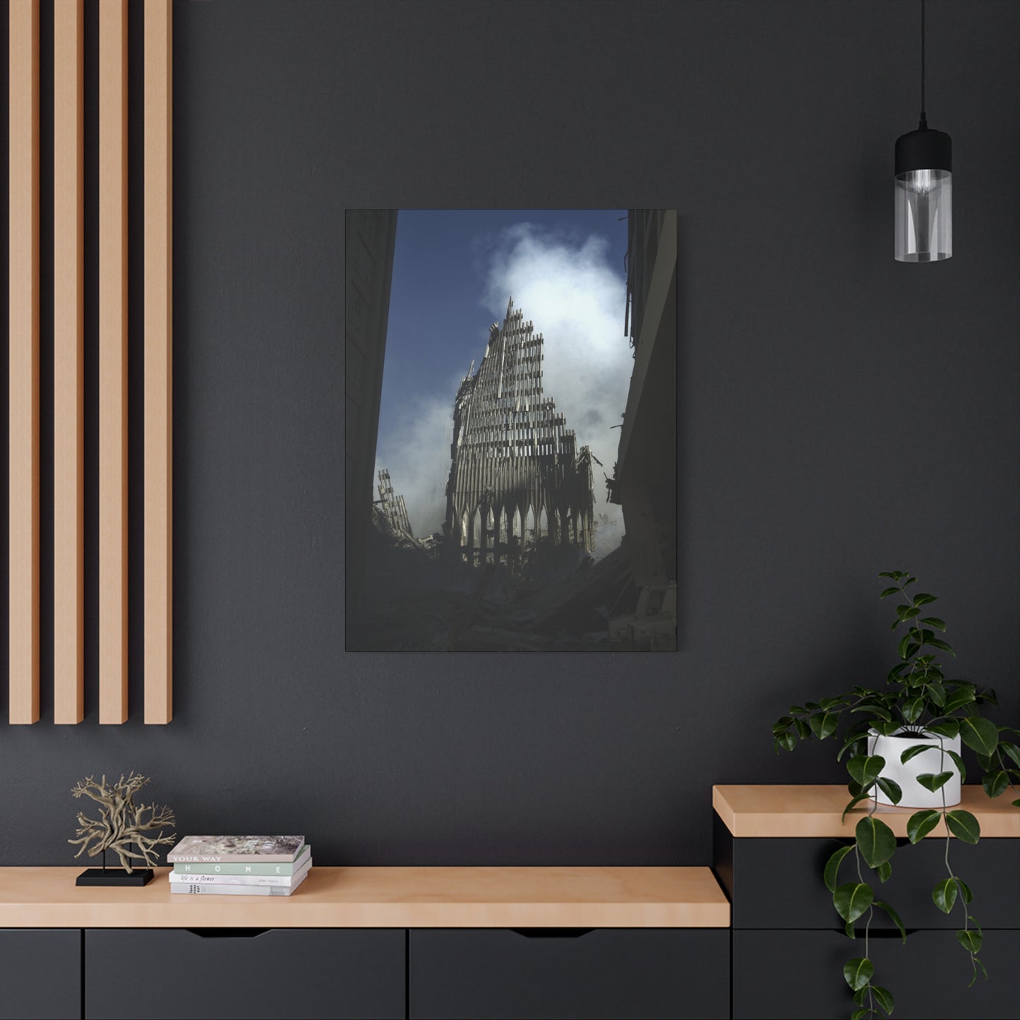 Matte Stretched Canvas - Ruined Cathedral Architectural Print