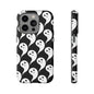 Ghost Pattern Phone Case, Cute Ghost Cell Phone Cover, Halloween Accessory, Spooky Gift, Black and White Phone Case