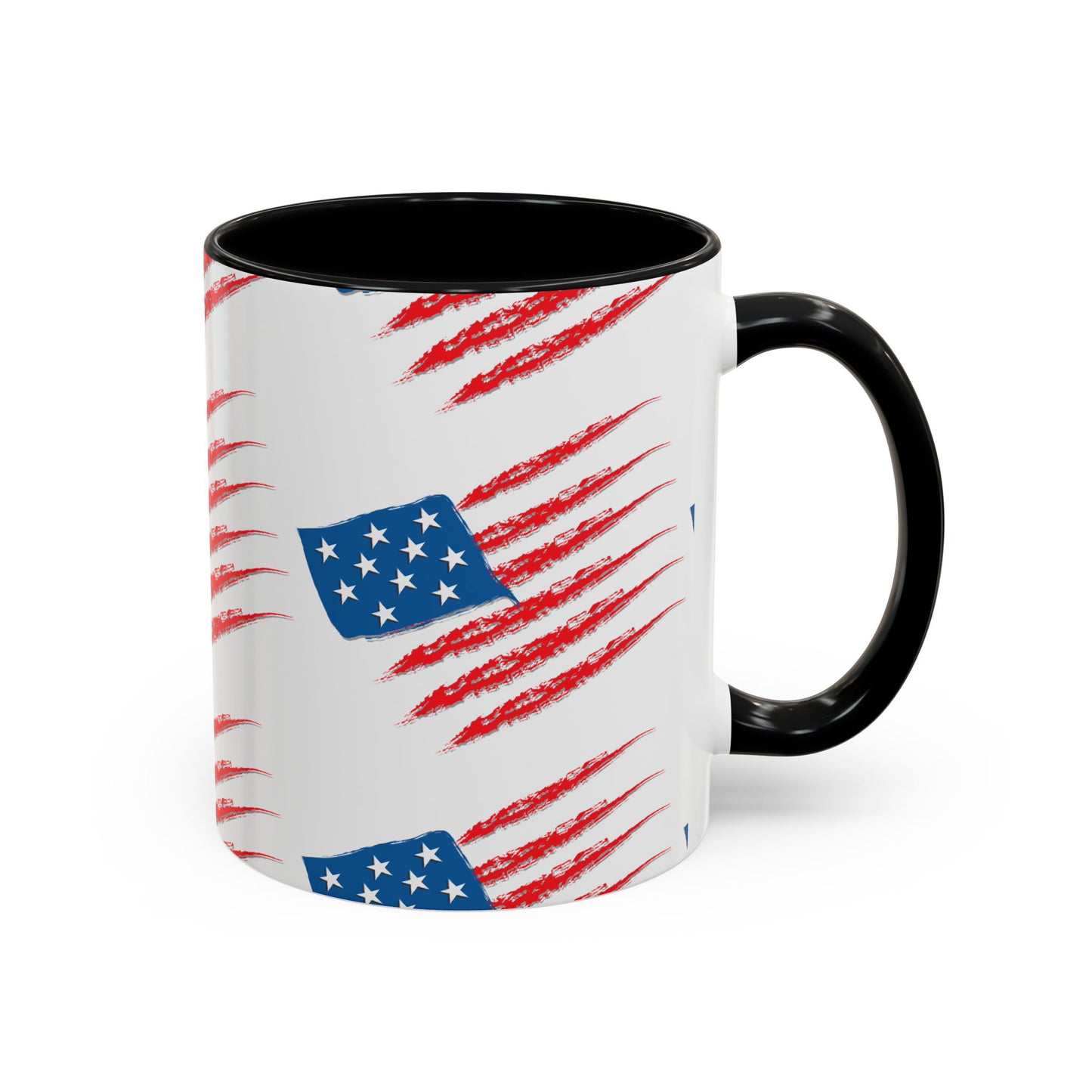 Patriotic Accent Coffee Mug | USA Flag Design, Perfect Gift for Veterans & Independence Day, Coffee Lover's Merchandise, Red White [...]