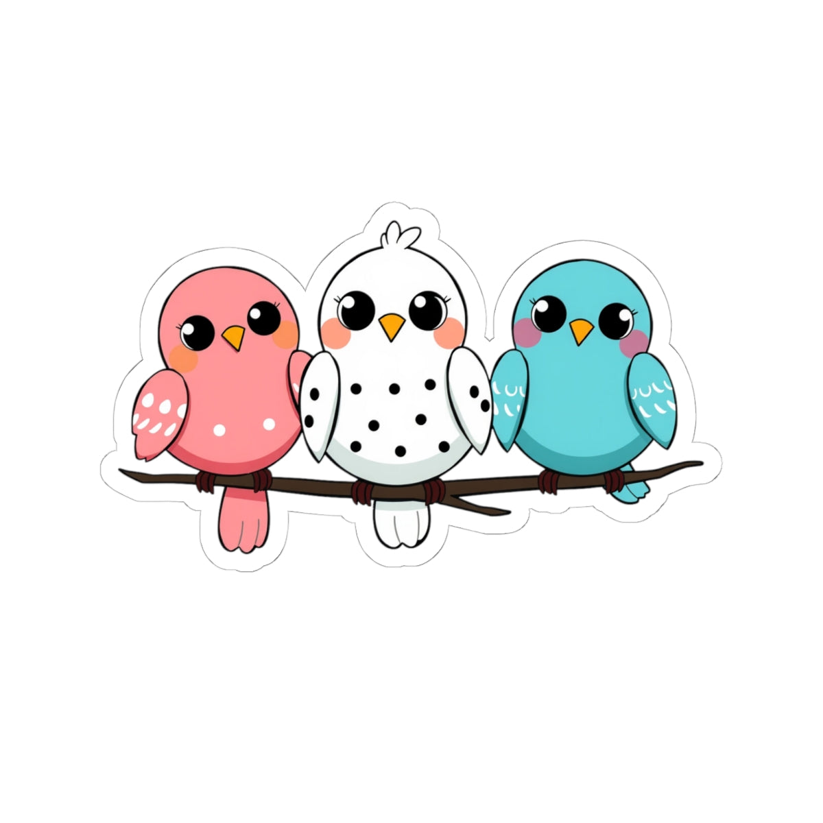 Adorable Bird Kiss-Cut Stickers - Cute Bird Stickers, Laptop Accessories, Gift for Bird Lovers, Journal Decor, Kids Stickers