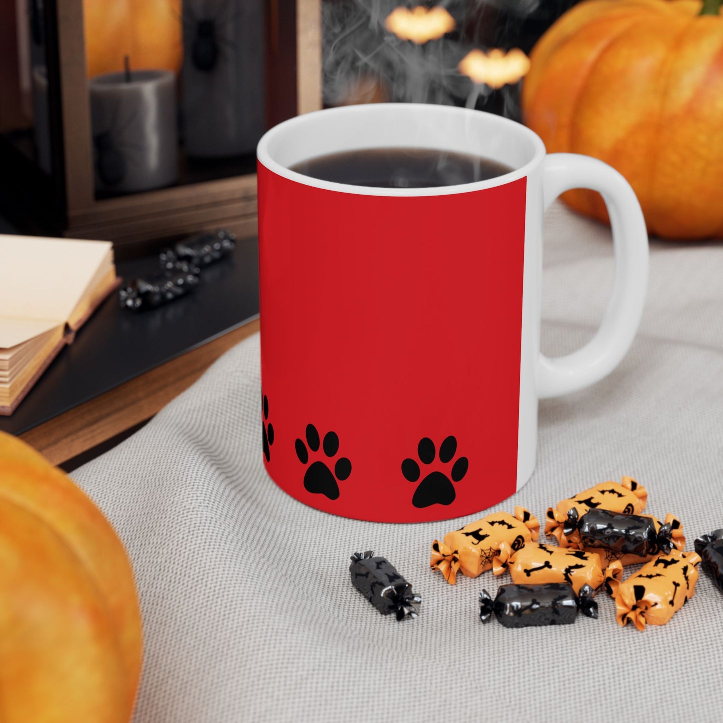 Paw Print Ceramic Mug - Ideal for Pet Lovers, Dog Owners, Animal Enthusiasts, Gift for Pet Birthdays, Cozy Coffee Moments, Kitchen Decor