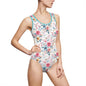 Floral Print Women's Classic Swimsuit, Beachwear, Summer Pool Party, Swimwear, Vacation, Floral Bathing Suit